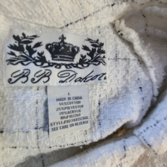 BB Dakota Ivory Textured Dress Size Large - Picture 7 of 9
